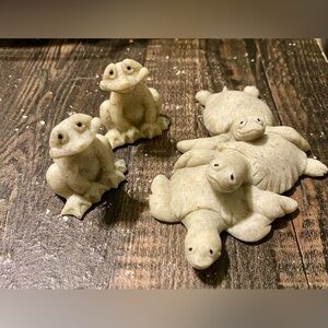 1999 QUARRY CRITTERS SECOND NATURE DESIGN TRIPLETS TURTLES 2 Retired Mini Frogs